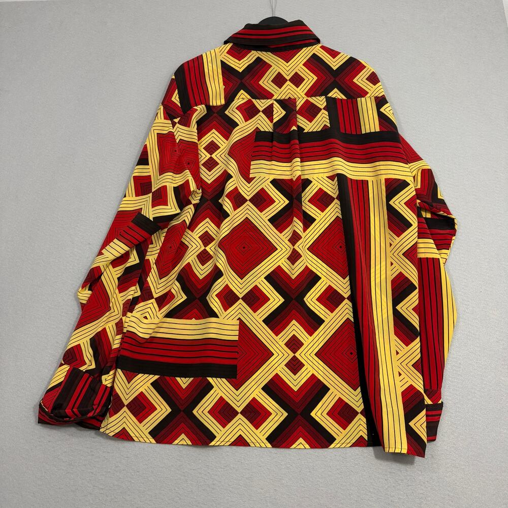 Vintage Prestige Button Up Shirt Mens Extra Large Geometric Abstract Party Disco - Picture 7 of 10